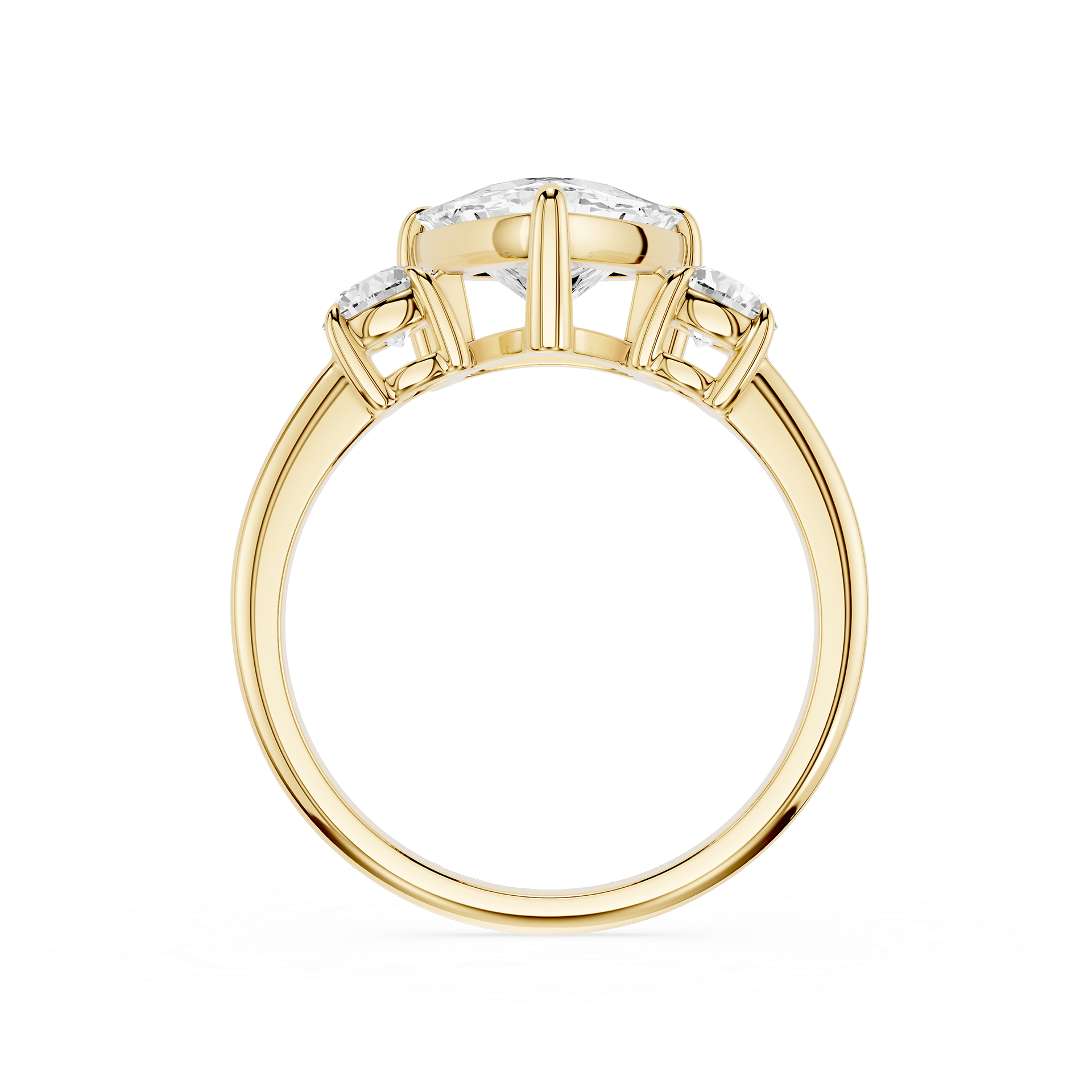 Trillion Cut Lab Diamond Three Stone Ring