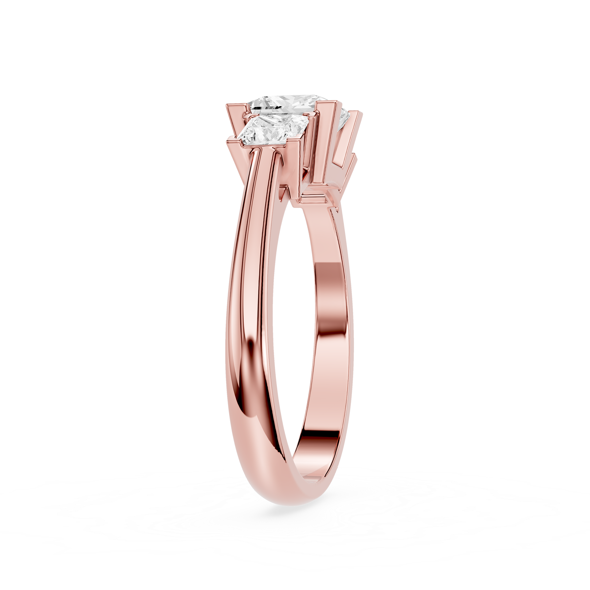 Princess Cut Lab Diamond Three Stone Ring