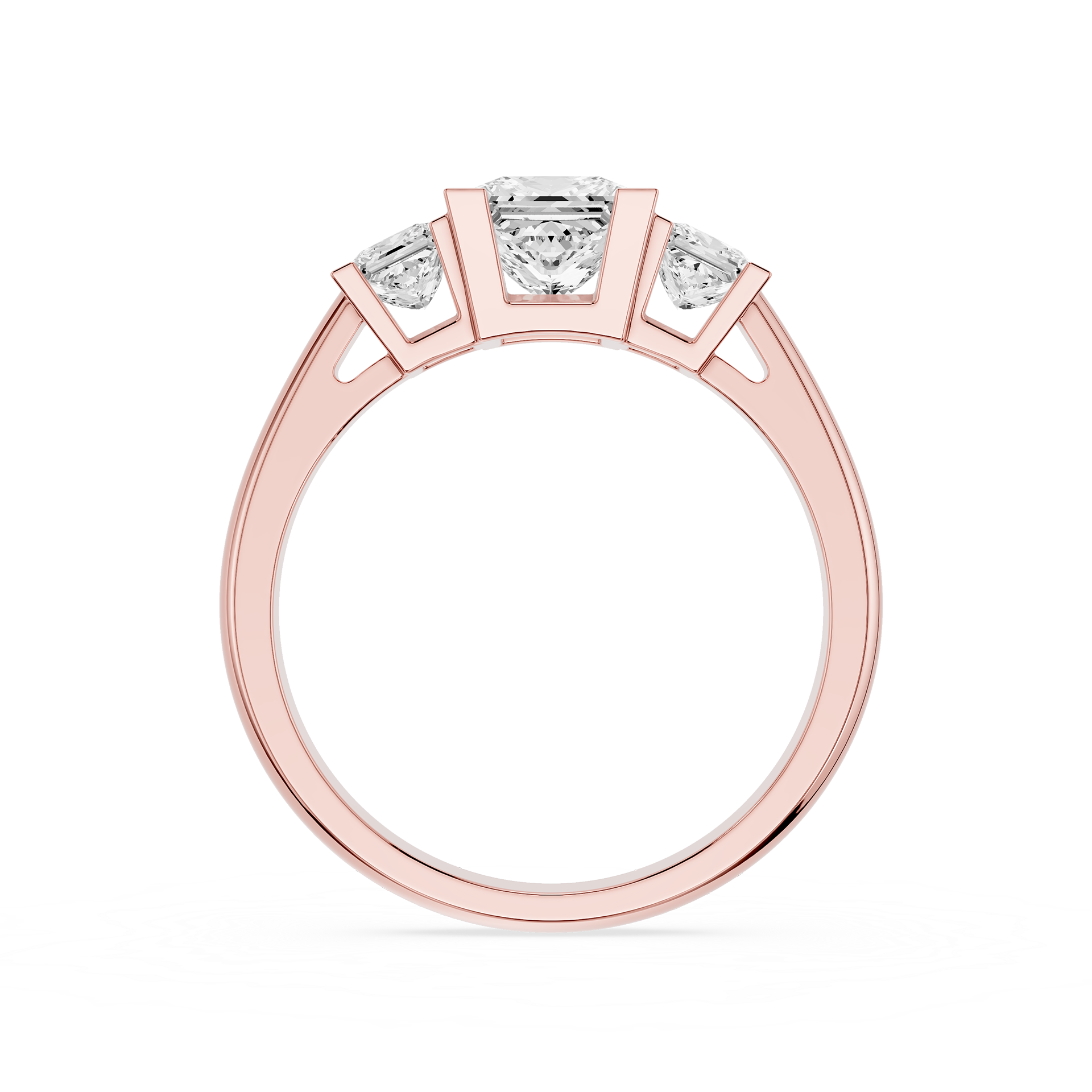 Princess Cut Lab Diamond Three Stone Ring
