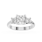 Princess Cut Lab Diamond Three Stone Ring