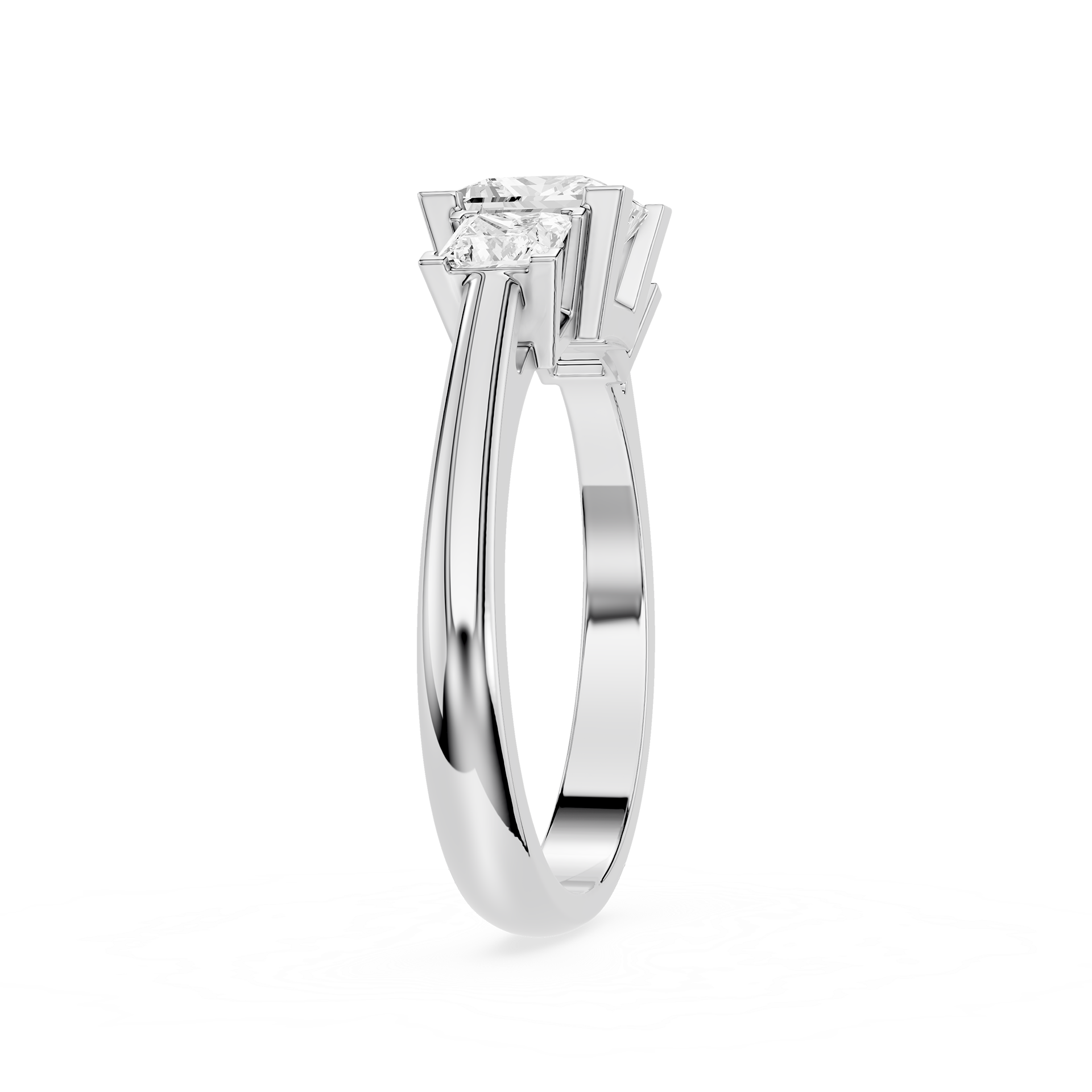 Princess Cut Lab Diamond Three Stone Ring