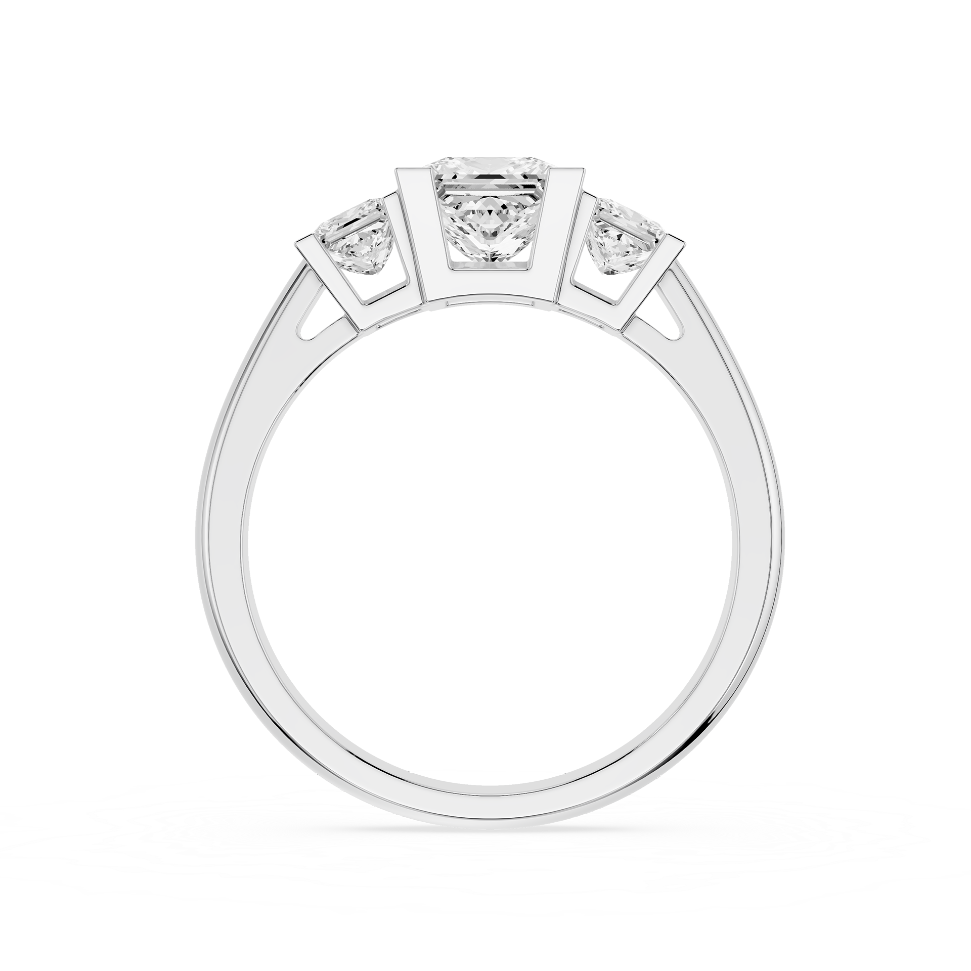 Princess Cut Lab Diamond Three Stone Ring