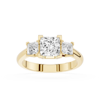 Princess Cut Lab Diamond Three Stone Ring