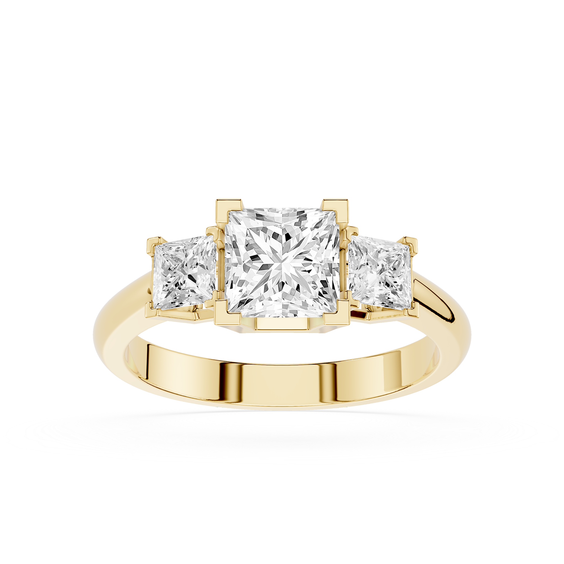 Princess Cut Lab Diamond Three Stone Ring