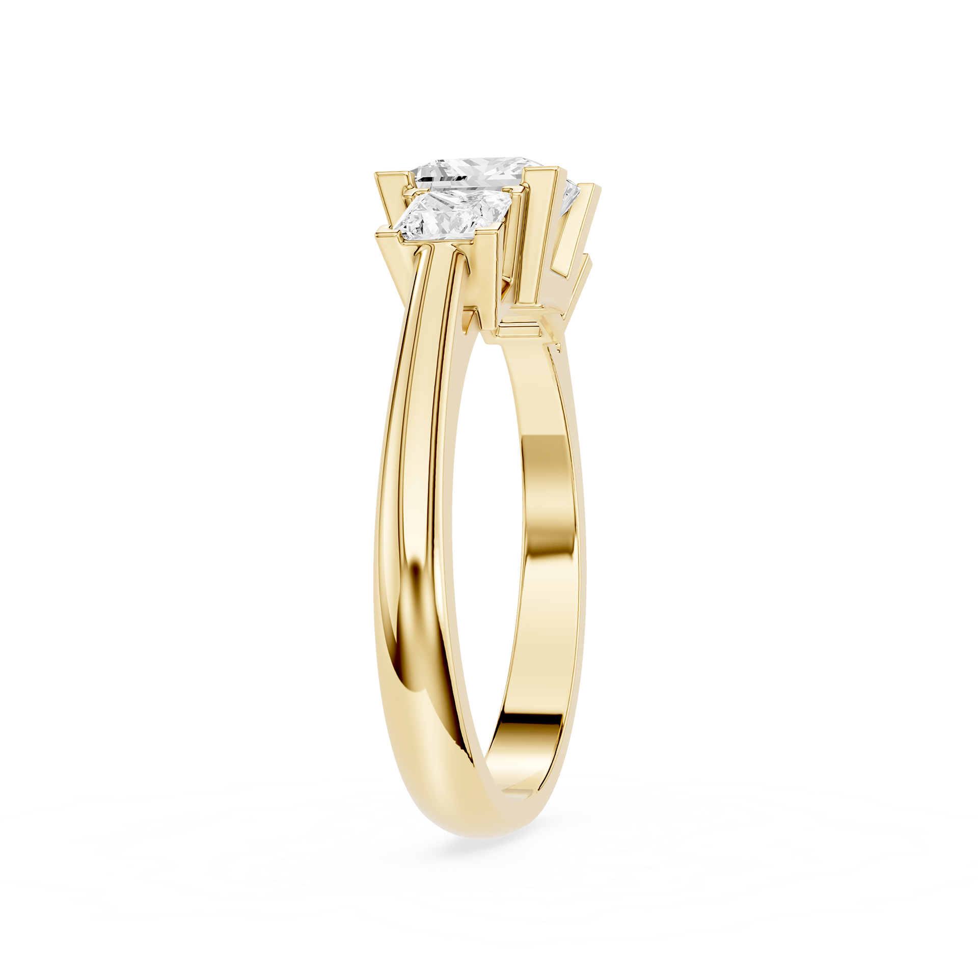 Princess Cut Lab Diamond Three Stone Ring