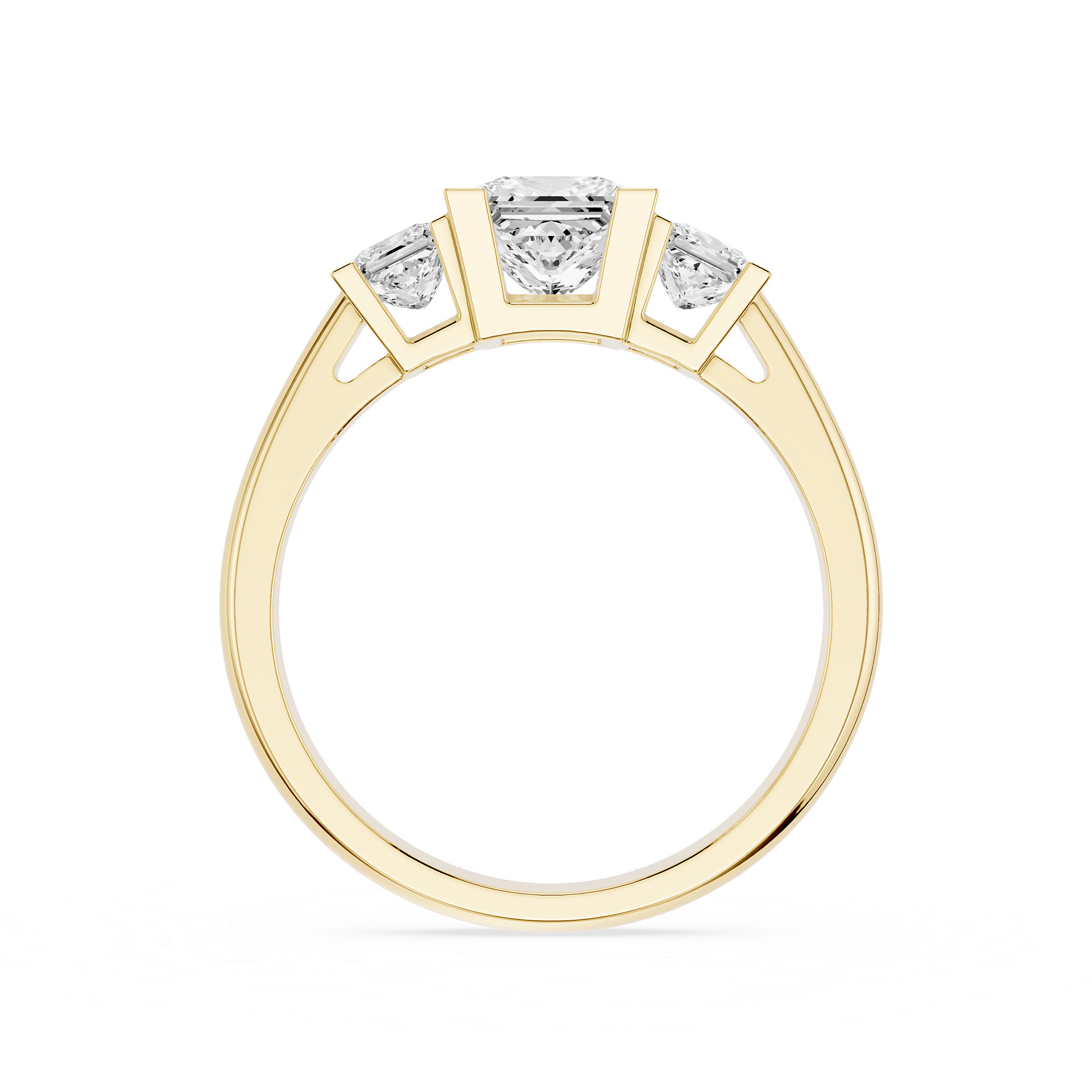 Princess Cut Lab Diamond Three Stone Ring