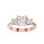 Princess Cut Lab Diamond Three Stone Ring