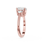 Heart Cut Lab Diamond Three Stone Engagement Ring