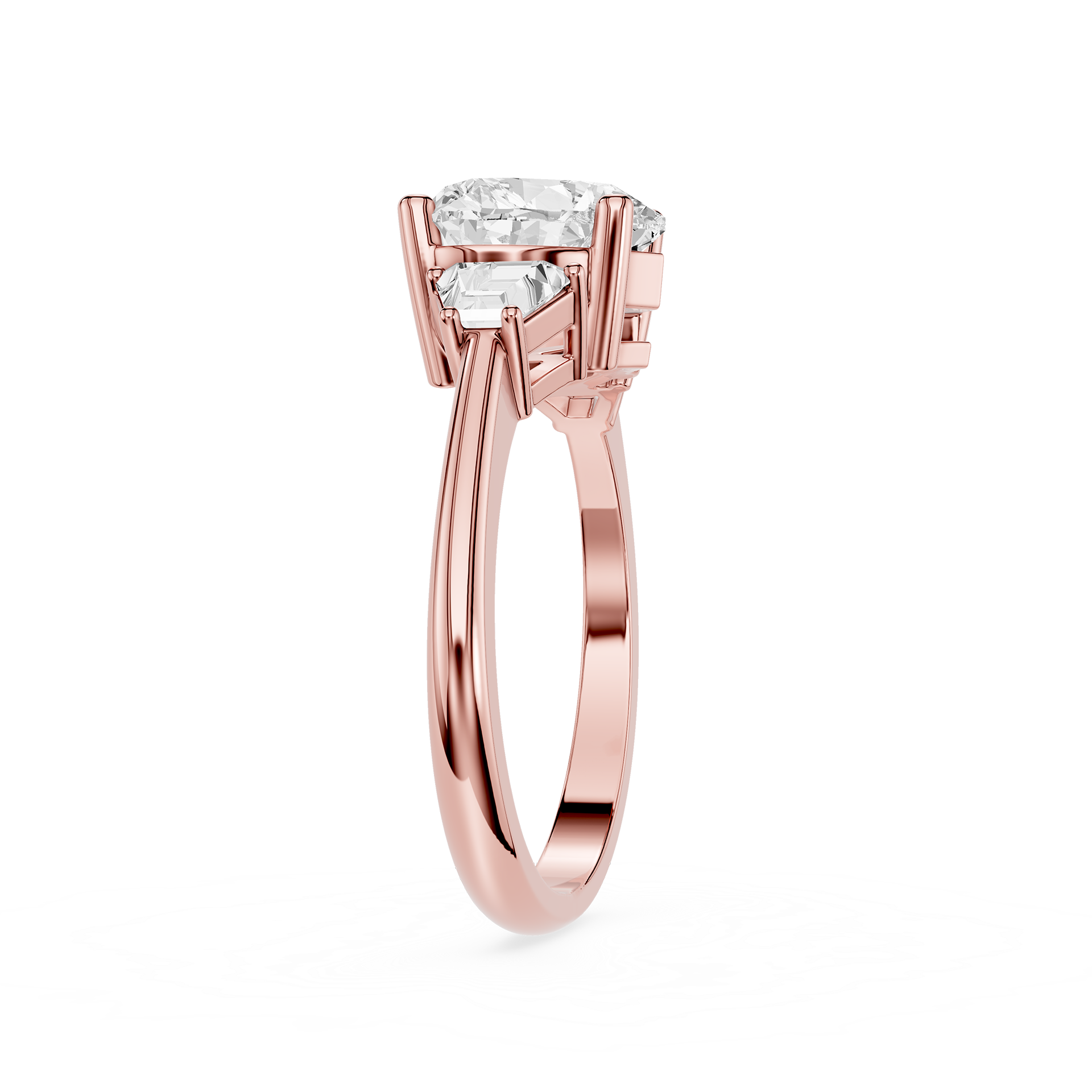 Heart Cut Lab Diamond Three Stone Engagement Ring