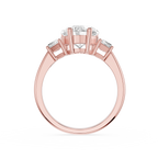 Heart Cut Lab Diamond Three Stone Engagement Ring