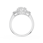 Heart Cut Lab Diamond Three Stone Engagement Ring