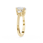 Heart Cut Lab Diamond Three Stone Engagement Ring