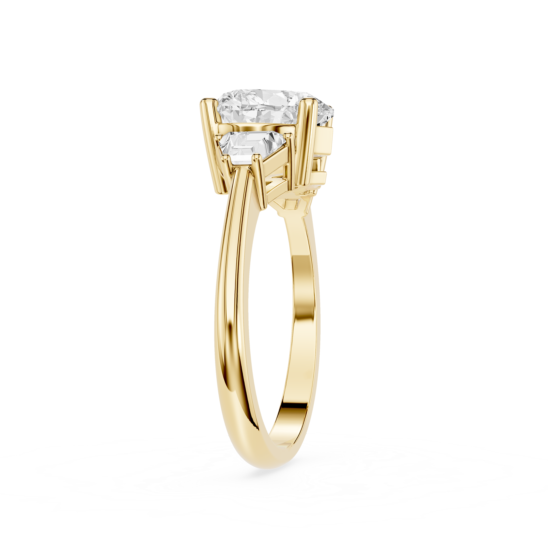 Heart Cut Lab Diamond Three Stone Engagement Ring