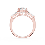 Heart Cut Lab Diamond Baguette Three Stone Ring