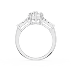 Heart Cut Lab Diamond Baguette Three Stone Ring