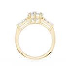 Heart Cut Lab Diamond Baguette Three Stone Ring