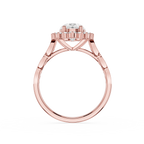 Oval Cut Lab Diamond Floral Halo Engagement Ring