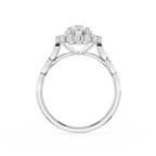 Oval Cut Lab Diamond Floral Halo Engagement Ring