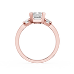 Emerald Cut Lab Diamond Three Stone Engagement Ring
