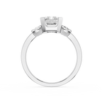 Emerald Cut Lab Diamond Three Stone Engagement Ring