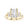 Emerald Cut Lab Diamond Three Stone Engagement Ring