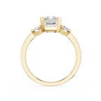Emerald Cut Lab Diamond Three Stone Engagement Ring
