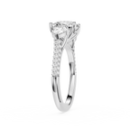 Cushion Cut Lab Diamond Three Stone Pear Ring