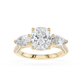 Cushion Cut Lab Diamond Three Stone Pear Ring