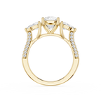 Cushion Cut Lab Diamond Three Stone Pear Ring
