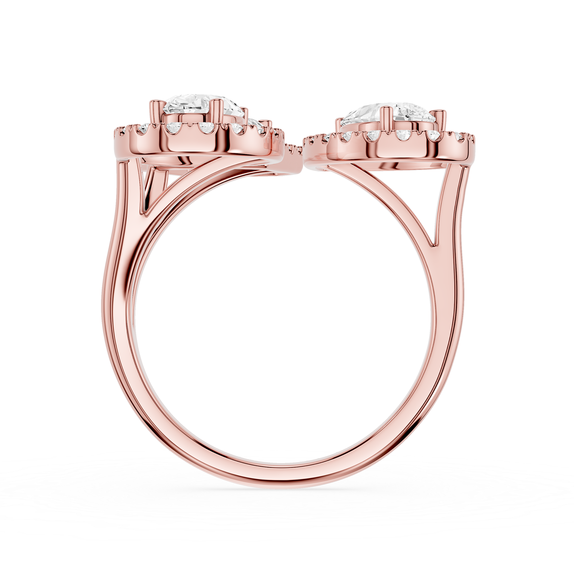Multi Shape Lab Diamond Open Wrap Halo Ring