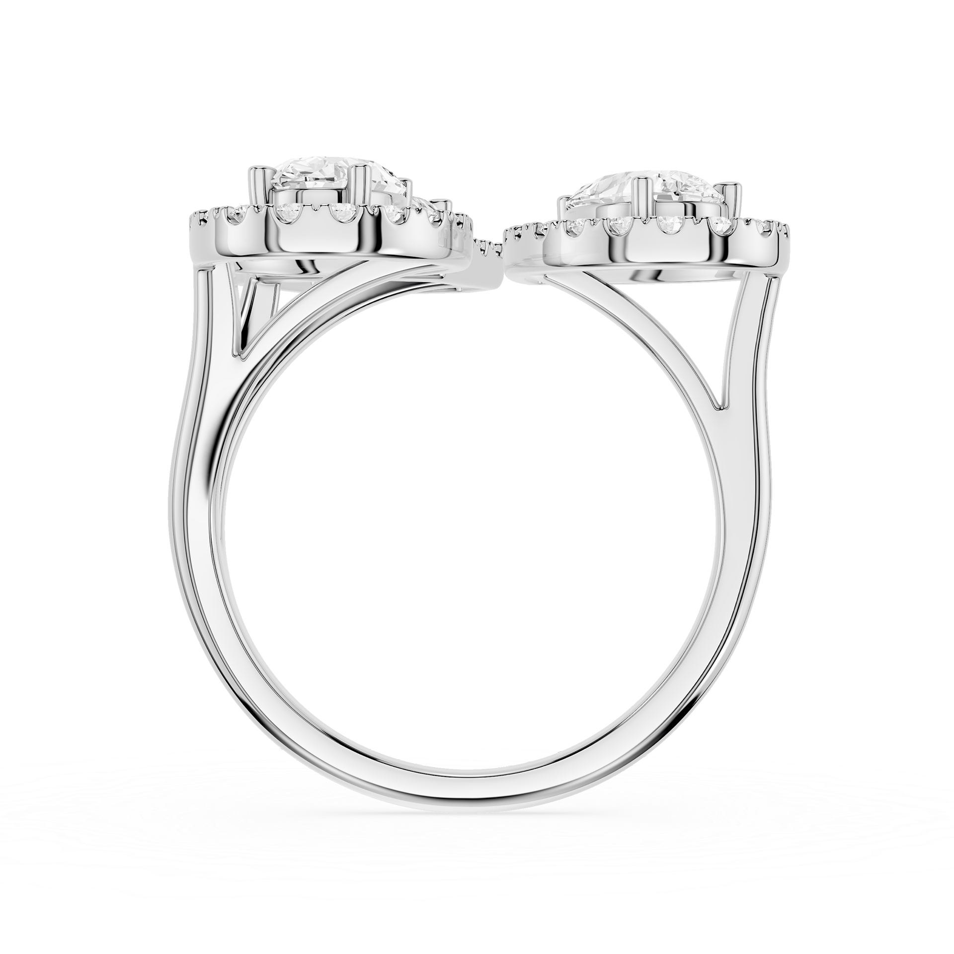 Multi Shape Lab Diamond Open Wrap Halo Ring