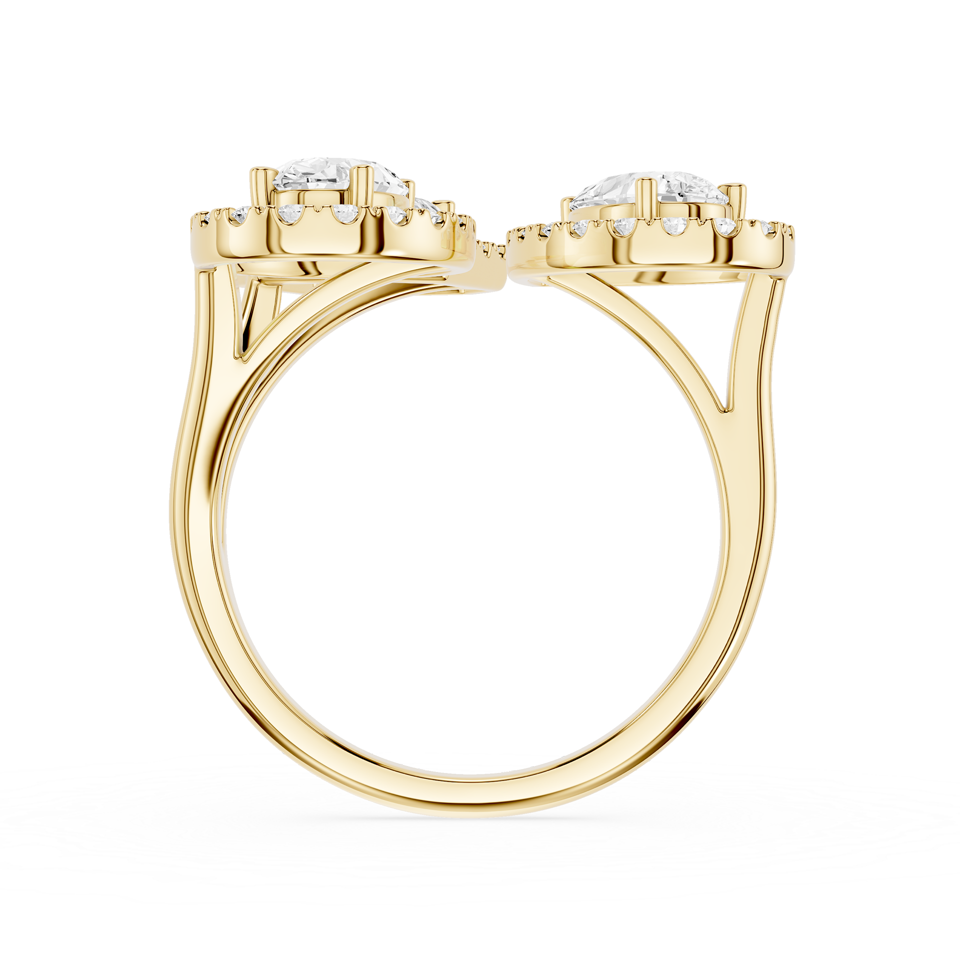 Multi Shape Lab Diamond Open Wrap Halo Ring