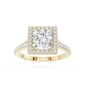 Princess Cut Lab Diamond Halo Engagement Ring