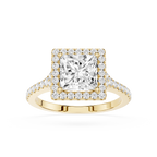 Princess Cut Lab Diamond Halo Engagement Ring