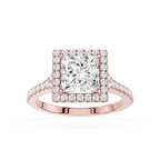 Princess Cut Lab Diamond Halo Engagement Ring