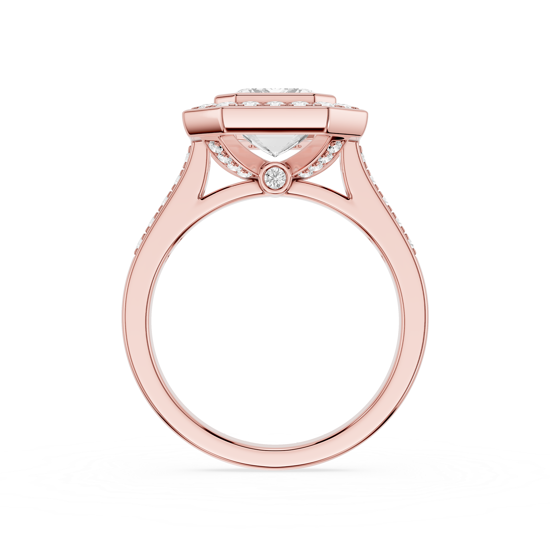 Emerald Cut Lab Diamond Halo Engagement Ring