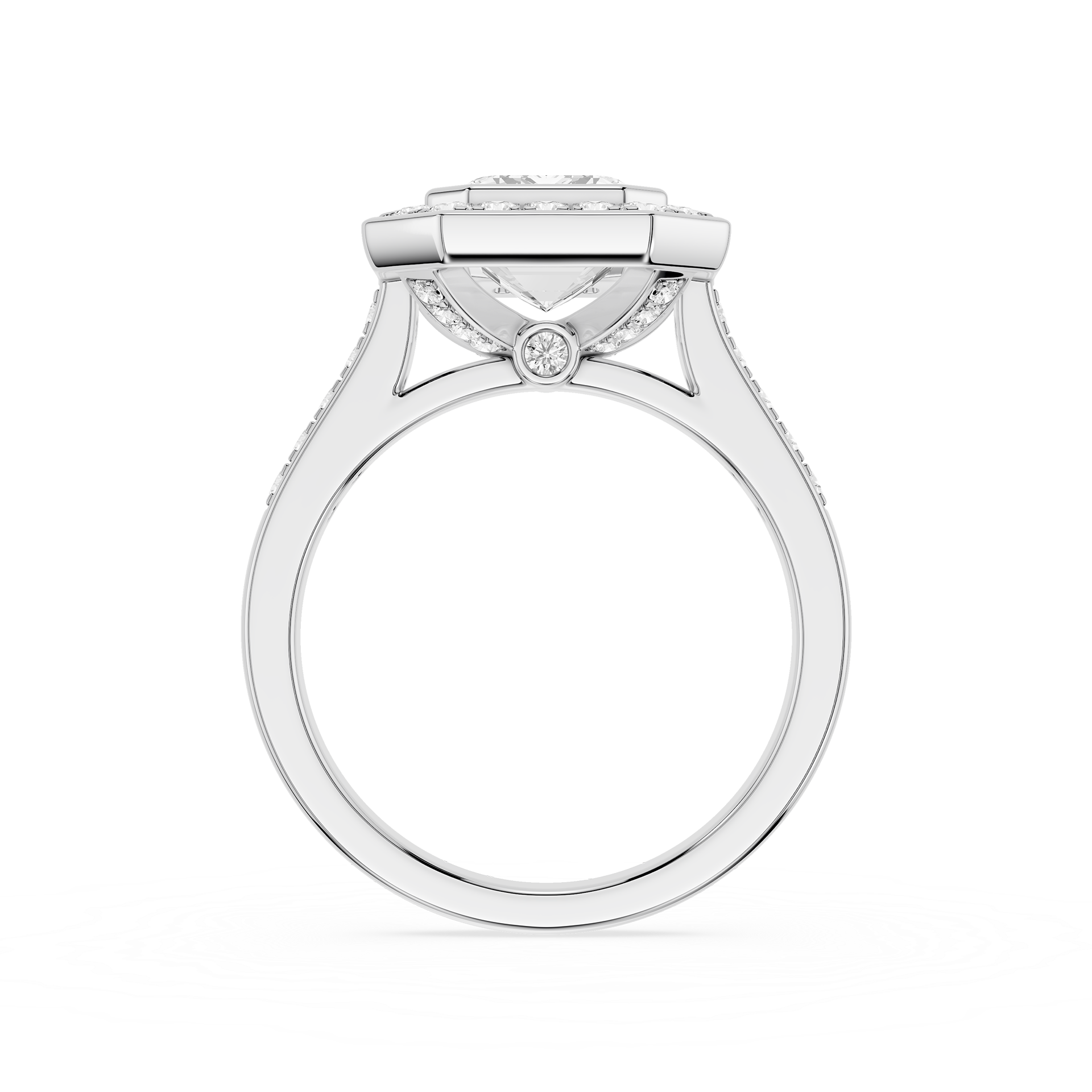 Emerald Cut Lab Diamond Halo Engagement Ring