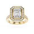 Emerald Cut Lab Diamond Halo Engagement Ring