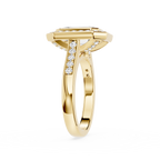 Emerald Cut Lab Diamond Halo Engagement Ring