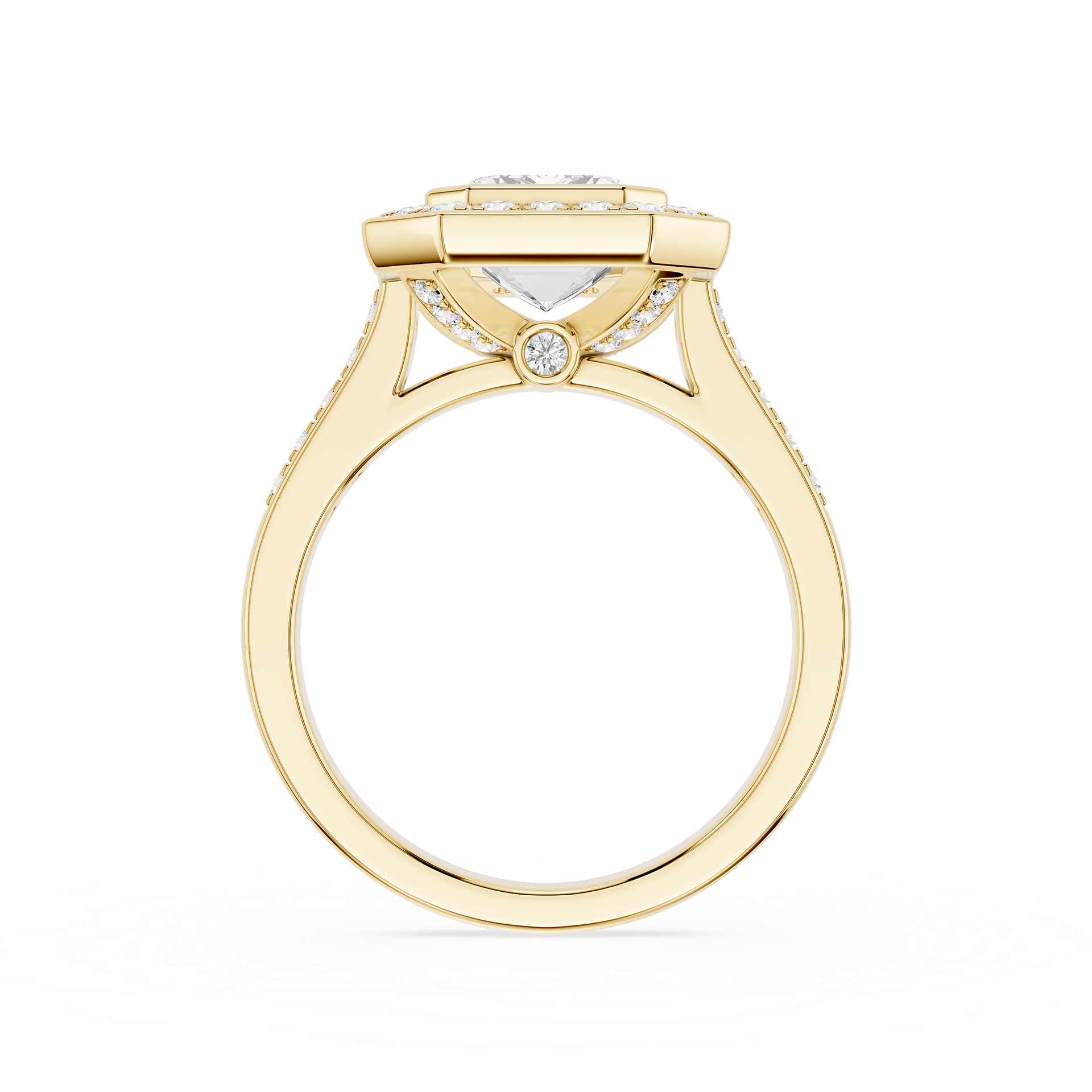 Emerald Cut Lab Diamond Halo Engagement Ring