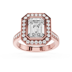 Emerald Cut Lab Diamond Halo Engagement Ring