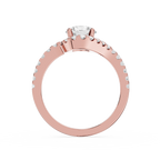 Round Cut Lab Diamond Twisted Halo Engagement Ring