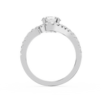 Round Cut Lab Diamond Twisted Halo Engagement Ring