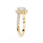Round Cut Lab Diamond Twisted Halo Engagement Ring