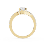 Round Cut Lab Diamond Twisted Halo Engagement Ring