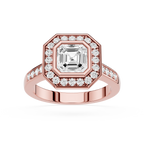 Emerald Cut Lab Diamond Octagon Halo Ring