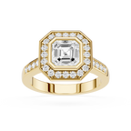 Emerald Cut Lab Diamond Octagon Halo Ring
