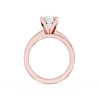 Round Cut Lab Grown Diamond Solitaire Pave Ring