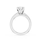 Round Cut Lab Grown Diamond Solitaire Pave Ring
