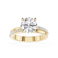 Round Cut Lab Grown Diamond Solitaire Pave Ring